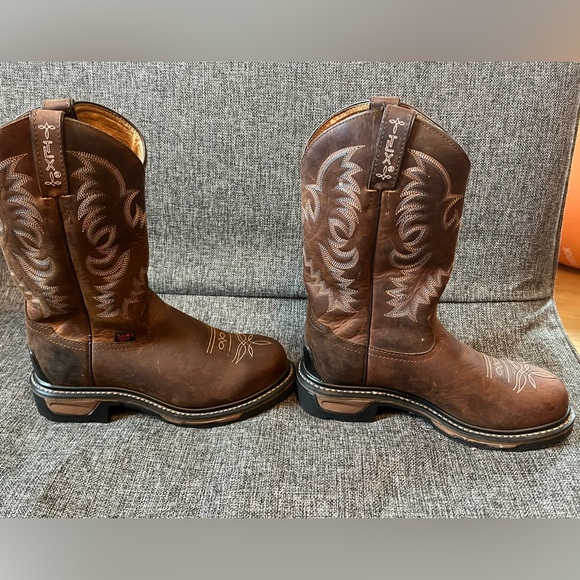 Women’s Tony Lama Steel Toe Cowboy Work Boots Size 6.5 EUC - Picture 2 of 5